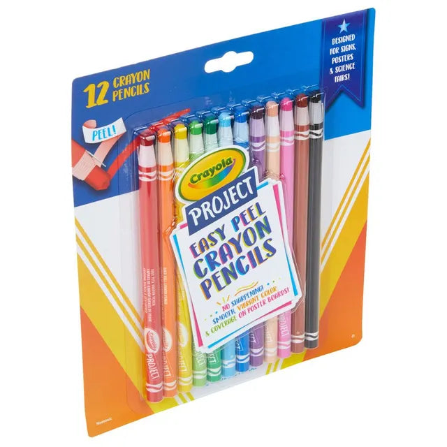 Crayola Easy Peel Crayon Pencils - Pack of 12 - Laadlee