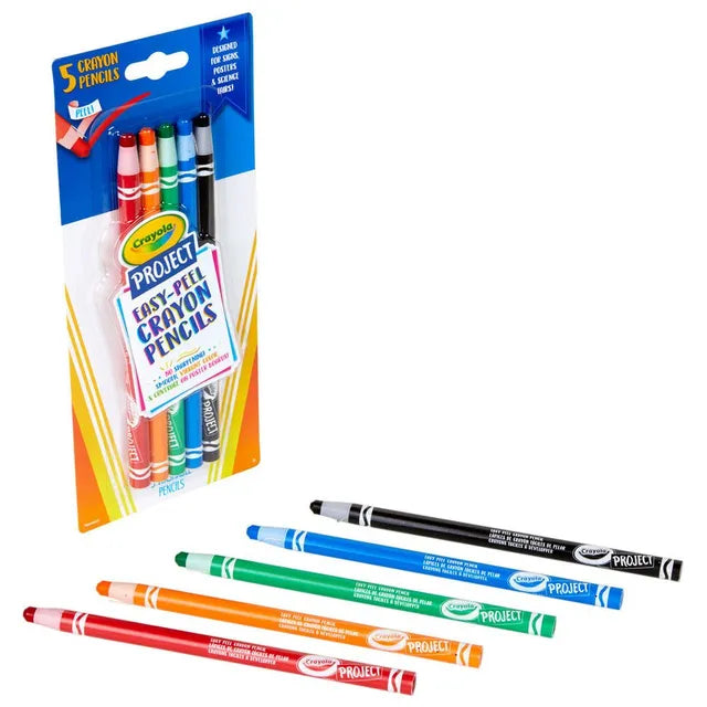 Crayola Crayola Project Easy Peel Crayon Pencils - Pack of 5 - Laadlee