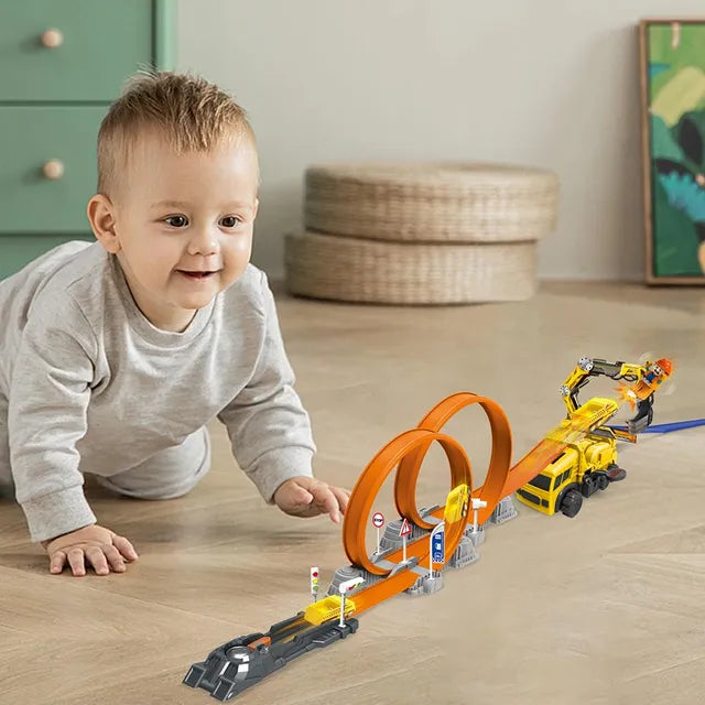 D-Power Ejection DIY Track Set & Colour Changing Car - 62Pcs - Laadlee