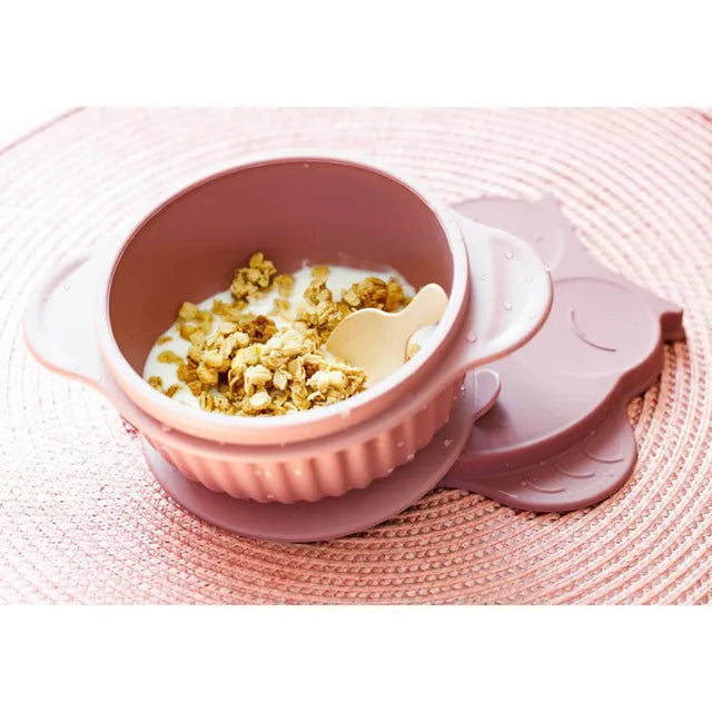 InnoGio - Gio Owl Bowl with Lid - Pink - Laadlee