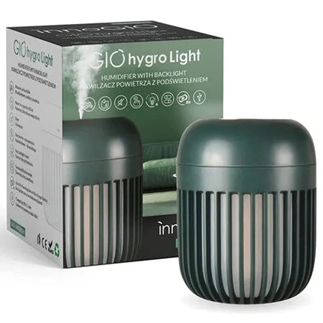 InnoGio - Hygro, Ultrasonic Air Humidifier with Night Light - Green - Laadlee