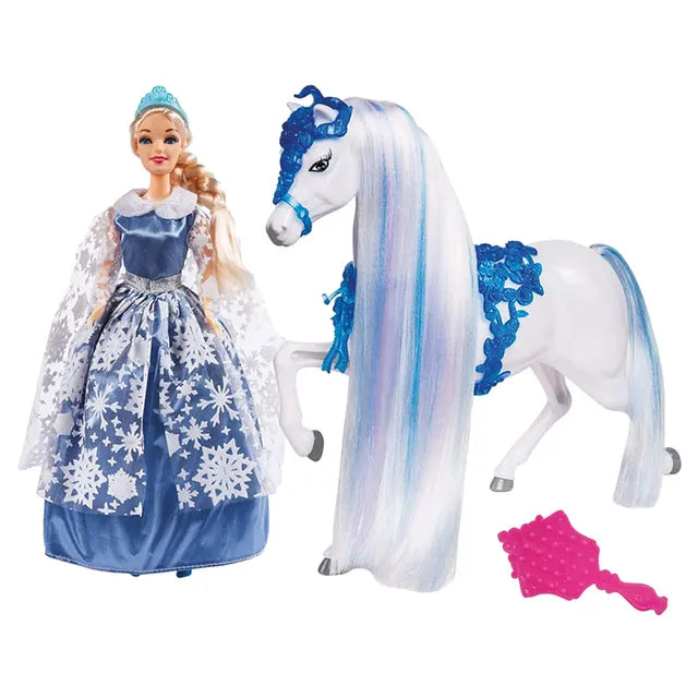 Grandi Giochi Princess Ice Queen 30cm With Horse