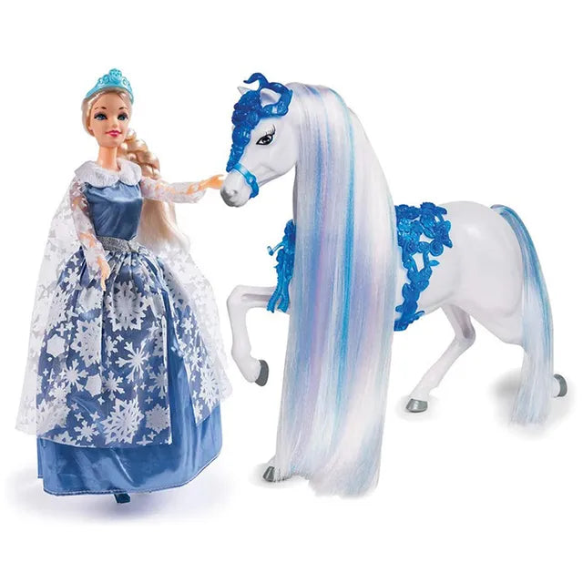 Grandi Giochi Princess Ice Queen 30cm With Horse