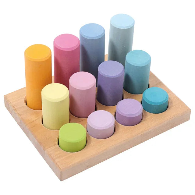 Grimm's Stacking Game Small Pastel Rollers