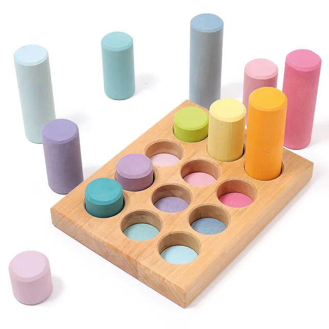 Grimm's Stacking Game Small Pastel Rollers