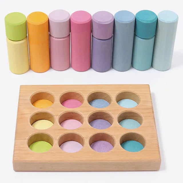 Grimm's Stacking Game Small Pastel Rollers