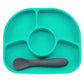 Bbluv Yumi Anti-Spill Silicone Plate & Spoon Set - Aqua Blue - Laadlee