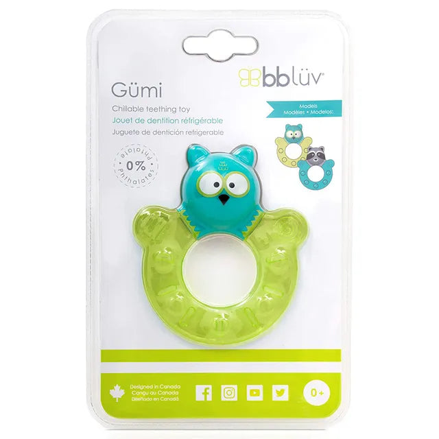 Bbluv Gumi Freezable Teething Toy Owl - Lime - Laadlee