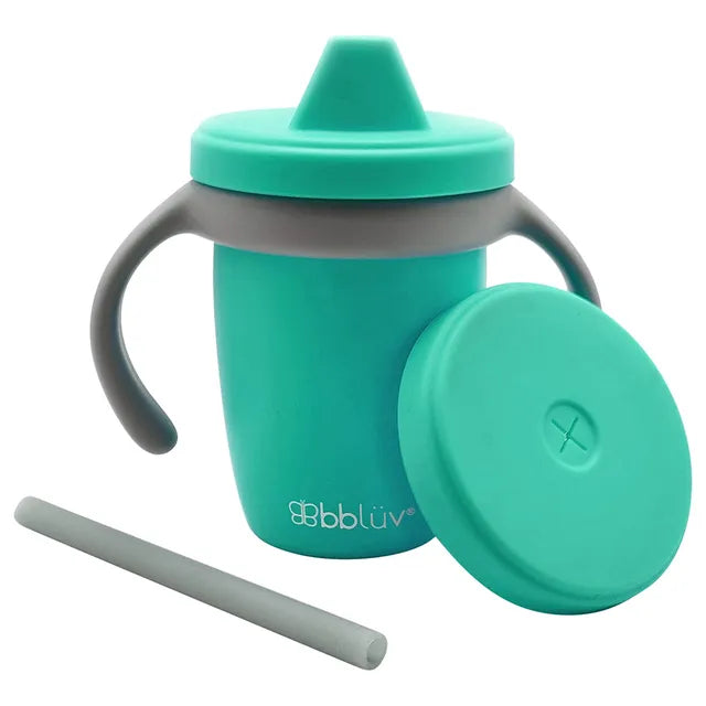 Bbluv Kup Convertible Silicone Sippy Cup - Aqua