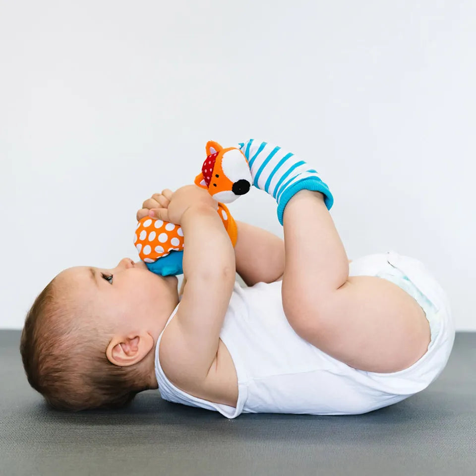 Bbluv Duo Foot Finders Socks with Rattle - Owl And Fox - Laadlee