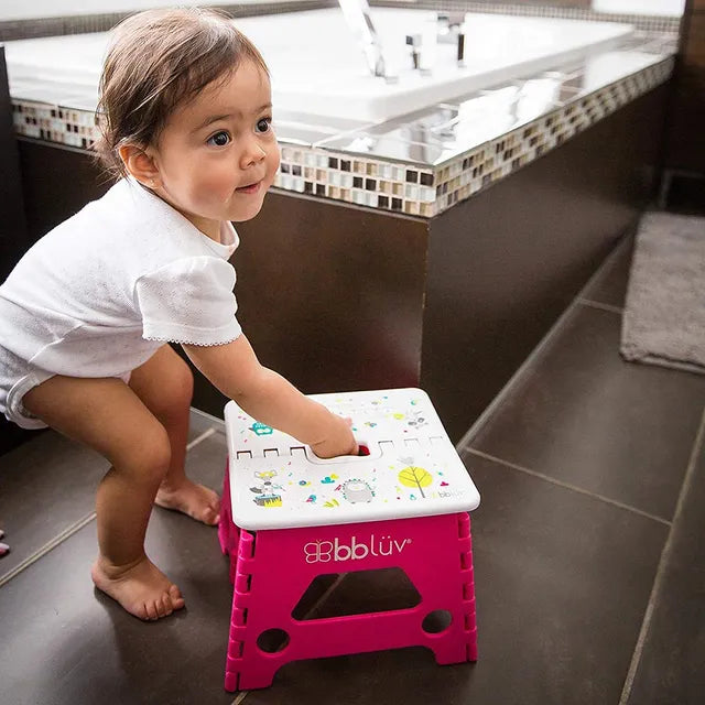 Bbluv Step Foldable Step Stool - Pink - Laadlee