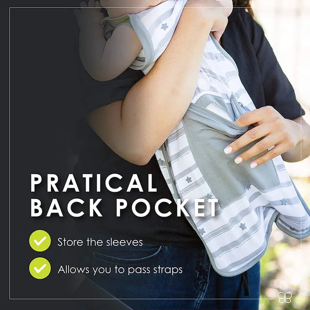 Bbluv Sleep 3-In-1 Evolutive Swaddle With Removable Sleeves - Grey / White (Large) - Laadlee