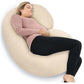 Pharmedoc C-Shape Full Body Pregnancy Pillow With Organic Jersey Fabric Cover