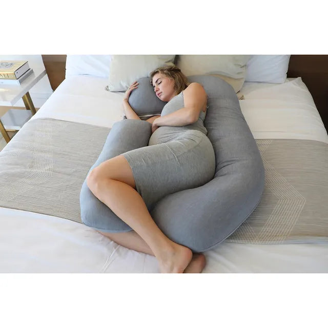 Pharmedoc U-Shape Full Body Pregnancy Pillow - Dark Grey - Laadlee