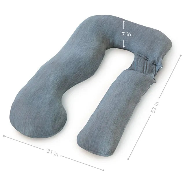 Pharmedoc U-Shape Full Body Pregnancy Pillow - Dark Grey - Laadlee