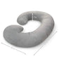 Pharmedoc C-Shape Pregnancy Pillow With Jersey Cover - Grey