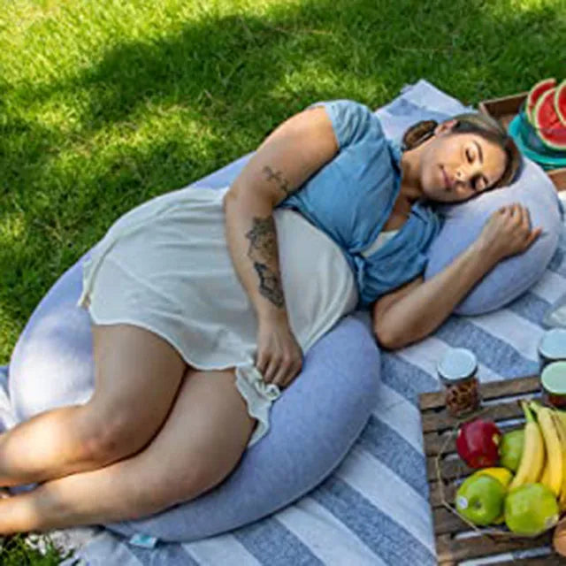 Pharmedoc C-Shape Pregnancy Pillow With Jersey Cover - Grey - Laadlee
