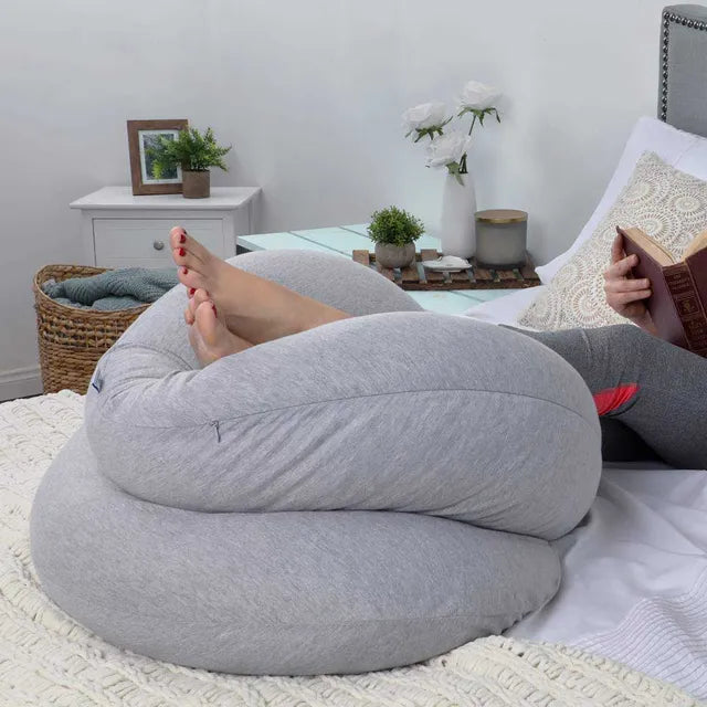 Pharmedoc C-Shape Pregnancy Pillow With Jersey Cover - Grey - Laadlee