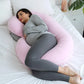 Pharmedoc C-Shape Pregnancy Pillow With Jersey Cover - Light Pink - Laadlee