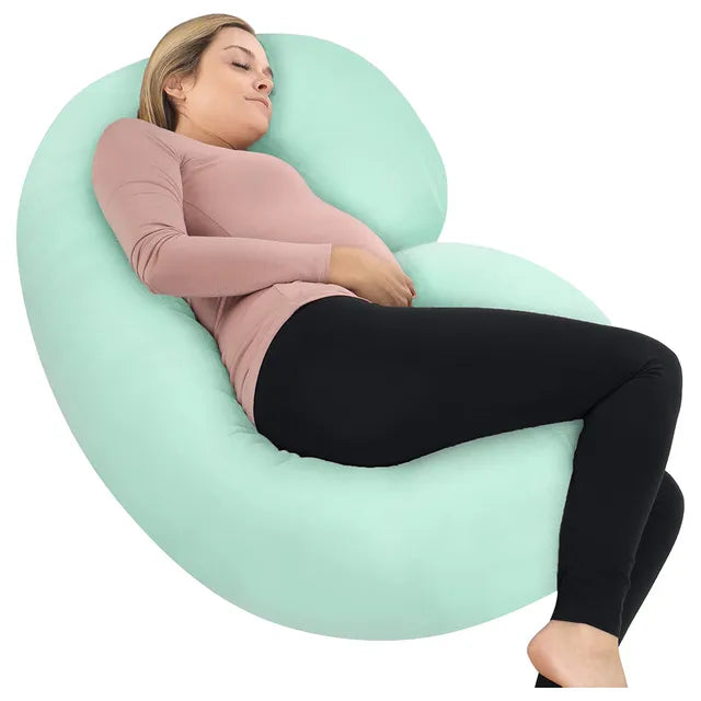 Pharmedoc C-Shape Pregnancy Pillow With Jersey Cover - Mint - Laadlee