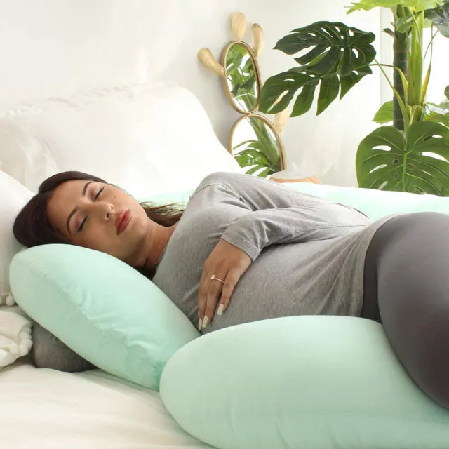 Pharmedoc C-Shape Pregnancy Pillow With Jersey Cover - Mint - Laadlee