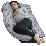 Pharmedoc U-Shape Pregnancy Pillow With Jersey Cover - Grey Stars - Laadlee