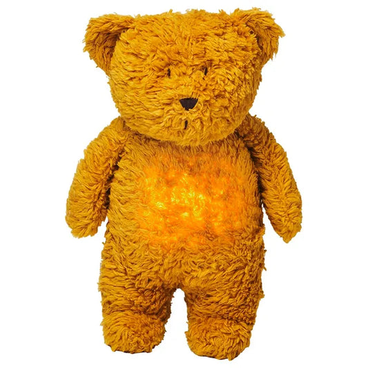 Moonie Organic Humming Bear Friend with Lamp - Honey Natur