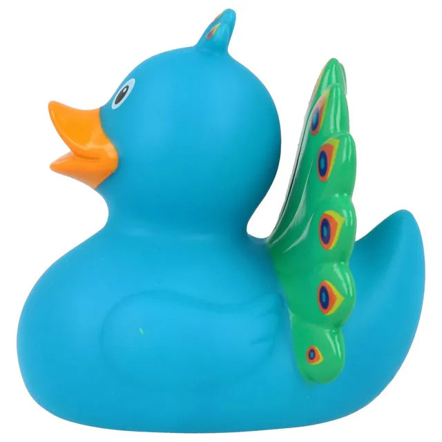 Lilalu Bath Toy Peacock Rubber Duck - Blue