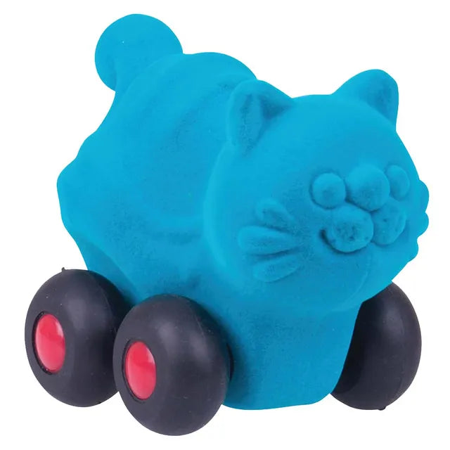 Rubbabu Aniwheelies Cat Small - Blue