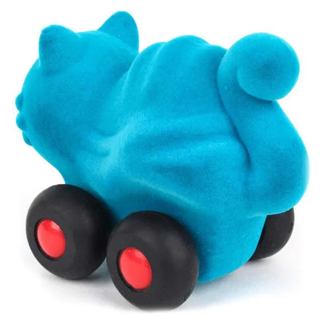 Rubbabu Aniwheelies Cat Small - Blue