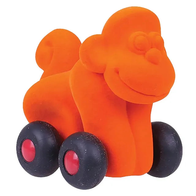 Rubbabu Aniwheelies Monkey Small - Orange