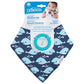 Dr. Brown's Whales Bandana Bib With Teether - Blue