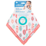 Dr. Brown's Bandana Bib with Teether - Flowers/Pink stripes Pack of 2 - Laadlee