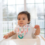Dr. Brown's Bandana Bib with Teether - Flowers/Pink stripes Pack of 2 - Laadlee