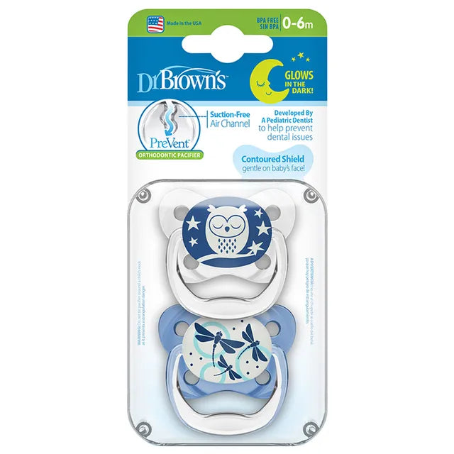 Dr. Brown's Prevent Stage 1 Butterfly Shield Soother - Pack of 2 - Blue - Laadlee