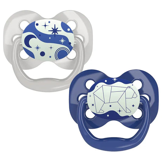 Dr. Brown's Advantage Stage 1 Glow In The Dark Pacifier- Pack of 2 - Blue