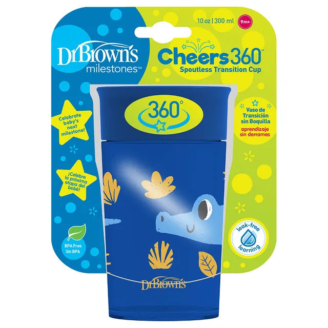 Dr. Brown's Smooth Wall Cheers 360 Cup - 300ml - Blue - Laadlee