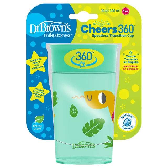Dr. Brown's Smooth Wall Cheers 360 Cup - 300ml - Green - Laadlee