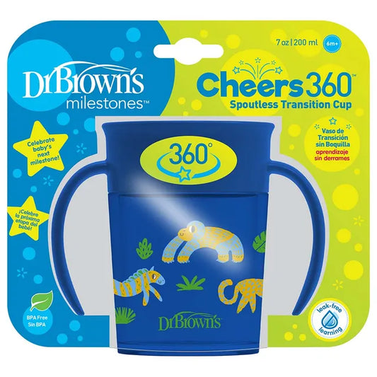 Dr. Brown's Smooth Wall Cheers 360 Cup with Handles 200ml - Blue
