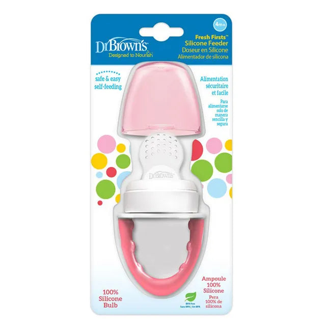 Dr. Brown's Fresh Firsts Silicone Feeder - Pink - Laadlee