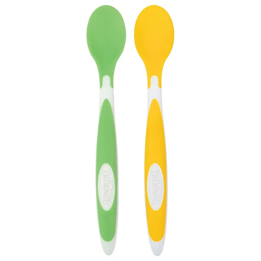 Dr. Brown's Soft-Tip Spoon - Pack of 2 - Yellow/ Green