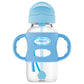 Dr. Brown's PP Wide Neck Sippy Straw Bottle w/ Silicone Handles 270ml - Blue