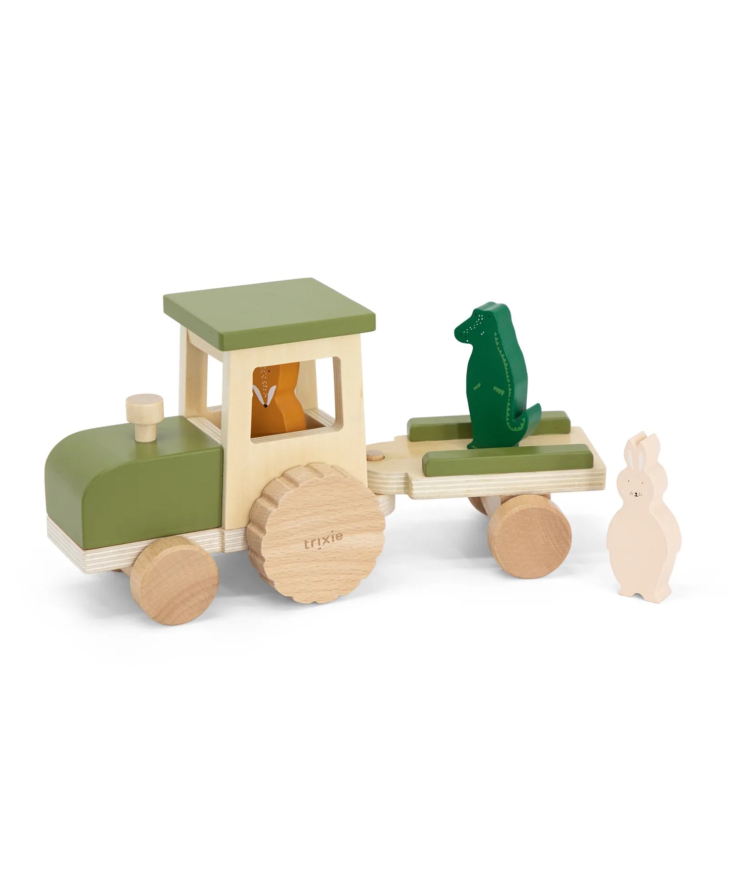 Trixie Wooden Tractor With Trailer - Laadlee