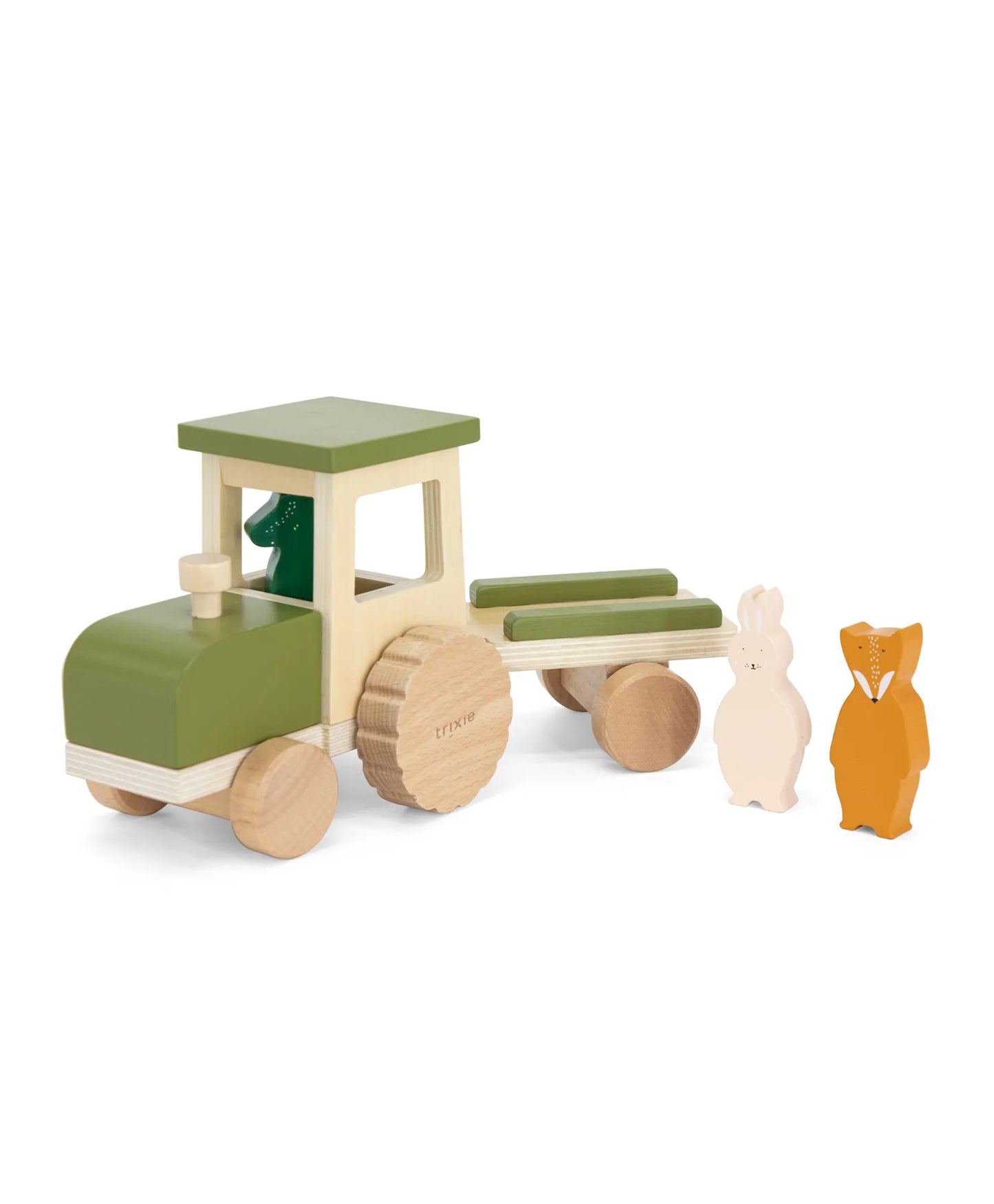 Trixie Wooden Tractor With Trailer - Laadlee