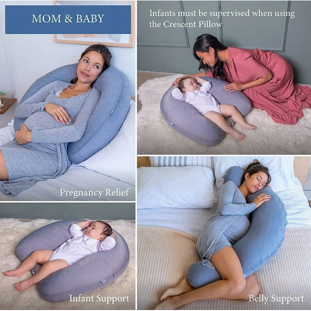 Pharmedoc Cooling Crescent Full Body Pregnancy Pillow - Dark Grey - Laadlee