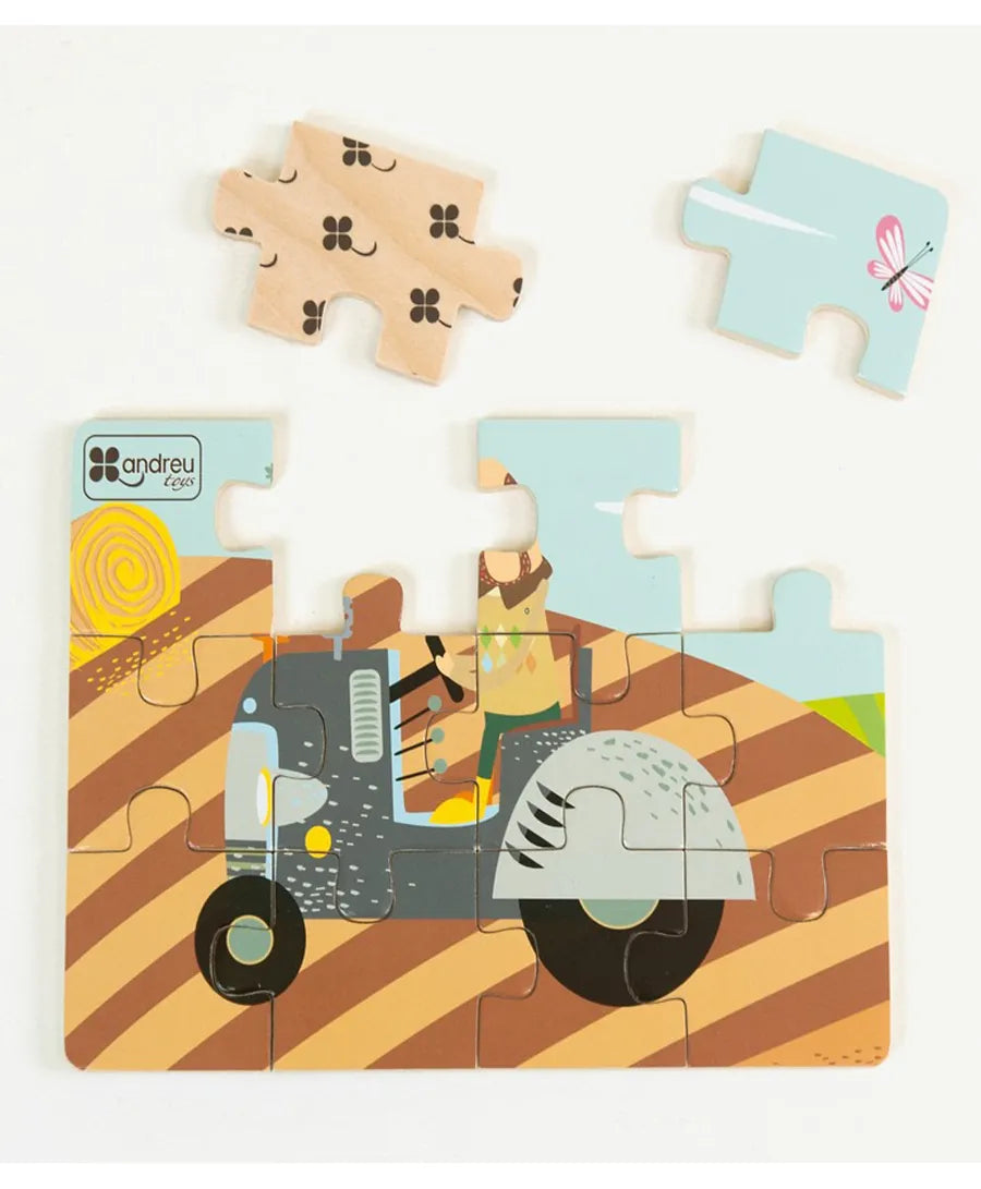 Andreu Toys 4 Puzzles Diorama Transport - Laadlee