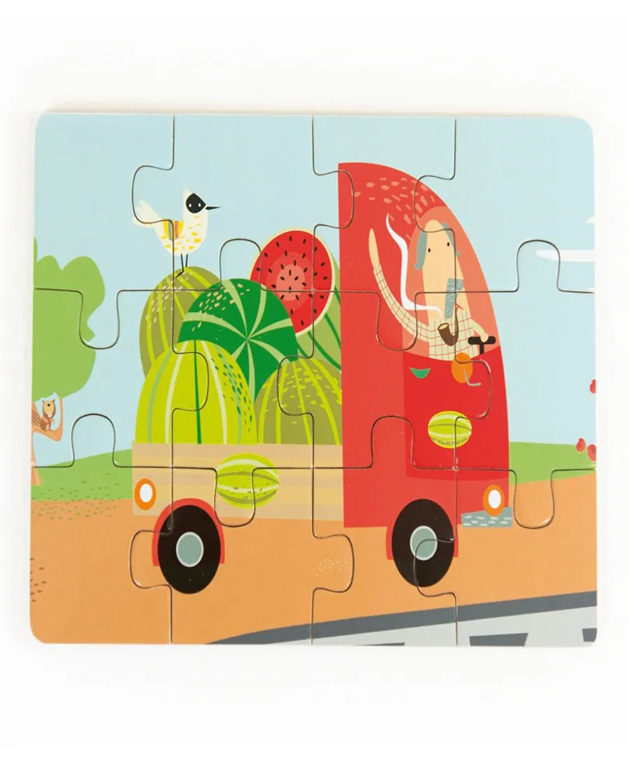 Andreu Toys 4 Puzzles Diorama Transport - Laadlee