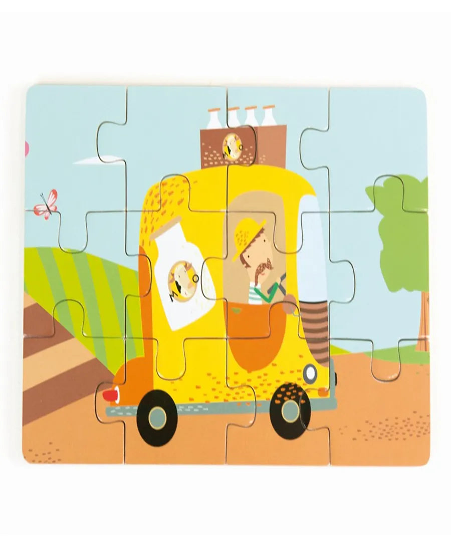 Andreu Toys 4 Puzzles Diorama Transport - Laadlee