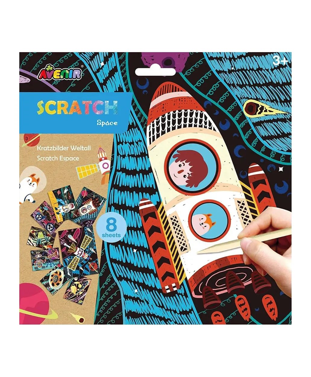 Avenir Scratch Art Kit - Space - Laadlee