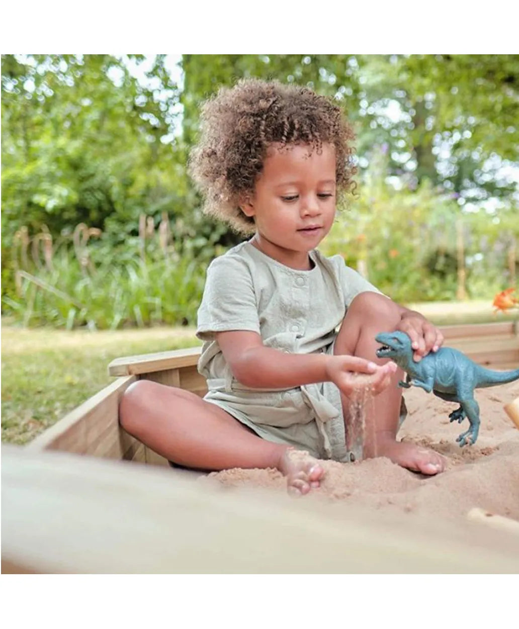 Plum Treasure Beach Wooden Sandpit-Natural - Laadlee